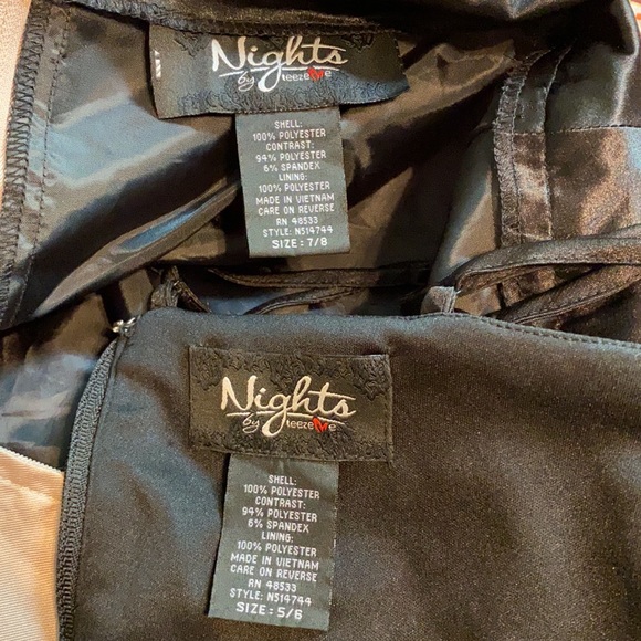 Juniors Nights by teeze me 2pc short formal dress 5/6 7/8 bronze embellished top - Picture 5 of 7